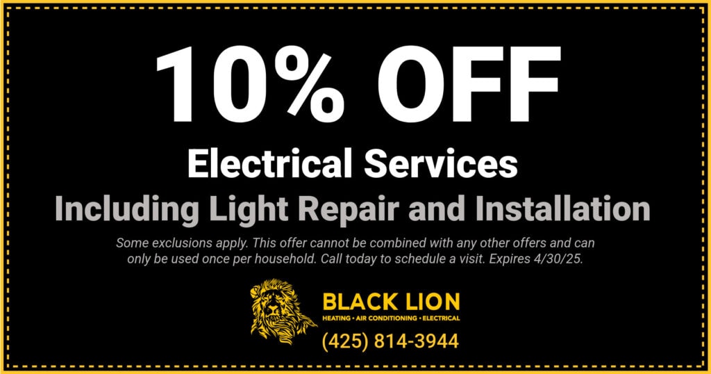 10% OFF Electrical Services Including Light Repair and Installation Some exclusions apply. This offer cannot be combined with any other offers and can only be used once per household. Call today to schedule a visit. Expires 4/30/25.