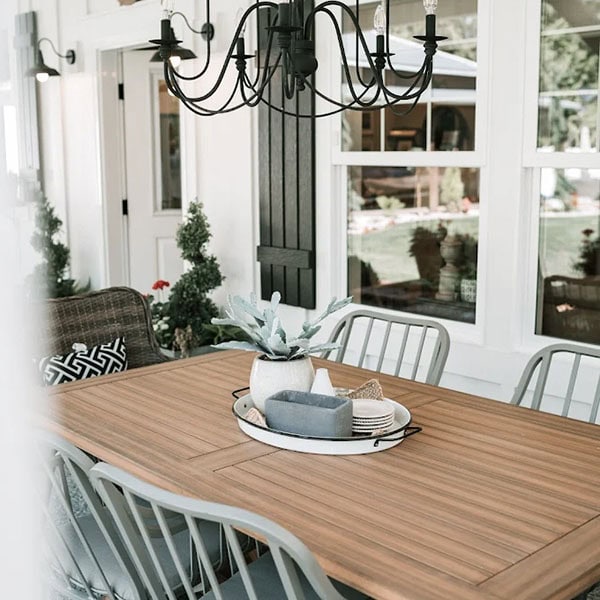 Back deck dining area.